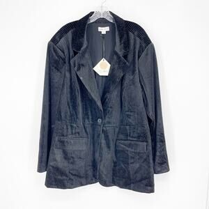 Ava & Viv Black Velvet Pin Stripe Blazer Size 3X